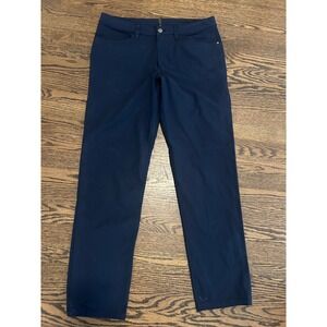 Lululemon ABC Pants Mens Navy Blue Slim Fit Polyester Blend Athletic Golf  32